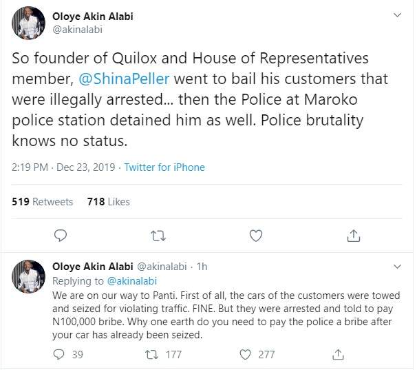 Police arrest House of Reps member, Shina Peller amid Quilox shutdown