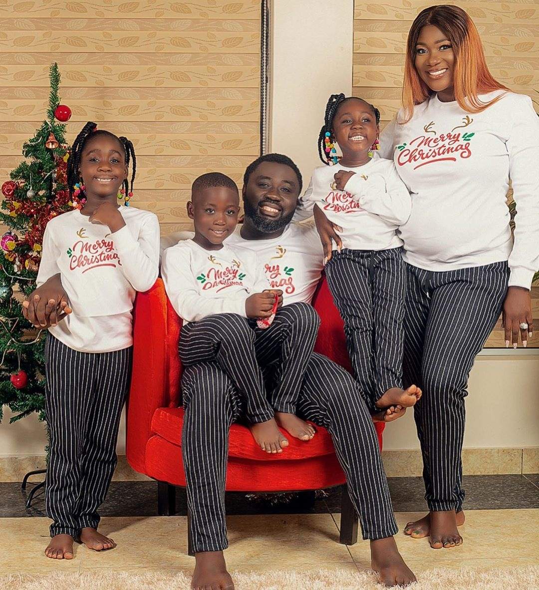 Mercy Johnson shares beautiful Christmas photo with her family