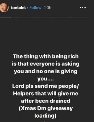 Tonto Dikeh reveals one of the problems she faces for being a rich woman