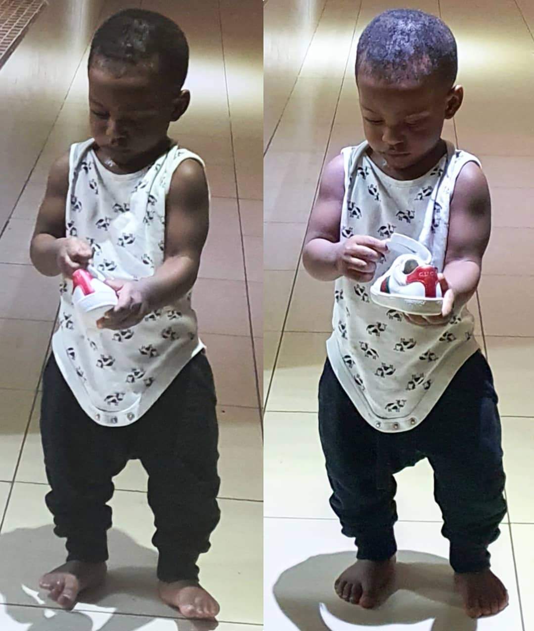 Linda Ikeji gushes over her 15-months old son's muscles