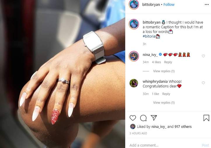 BBNaija Bitto engaged to his girlfriend (photos)