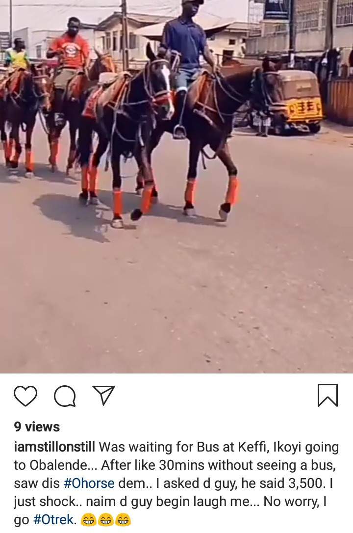 #Okadaban: Horse ride from Ikoyi to Obalende is 3,500 Naira - Show promoter claims