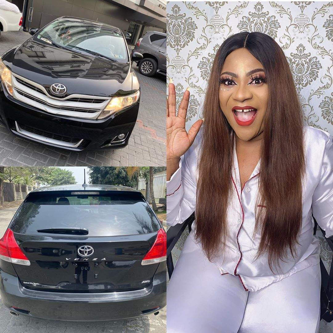 Actress, Nkechi Blessing Sunday gifts herself a Toyota Venza for her birthday