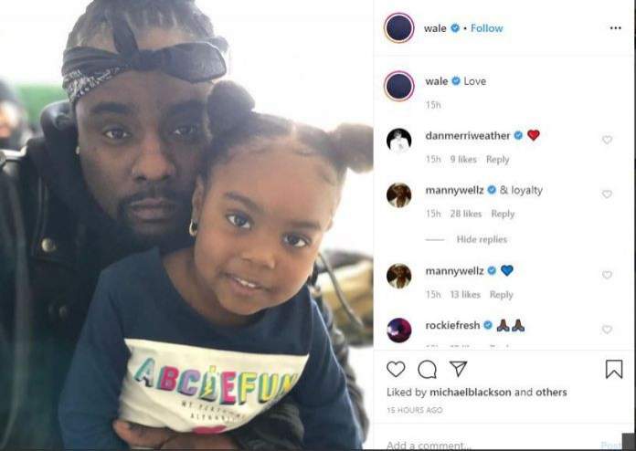 Rapper, Wale shares adorable photo with his daughter, Oluwakemi