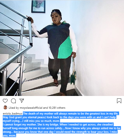 Actress Eniola Badmus reveals the greatest loss in her life