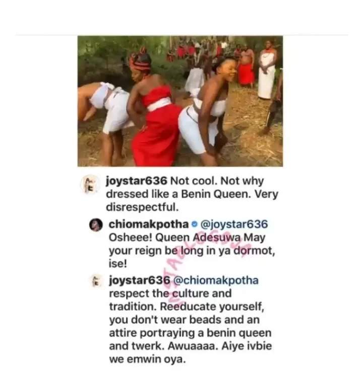 Actress Chioma Akpotha slammed for 'disrespecting' Benin Queen