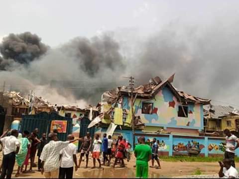 'Thank God it wasn't during school hour' - Mother shares photos of her son's primary school destroyed by the Abule Ado explosion