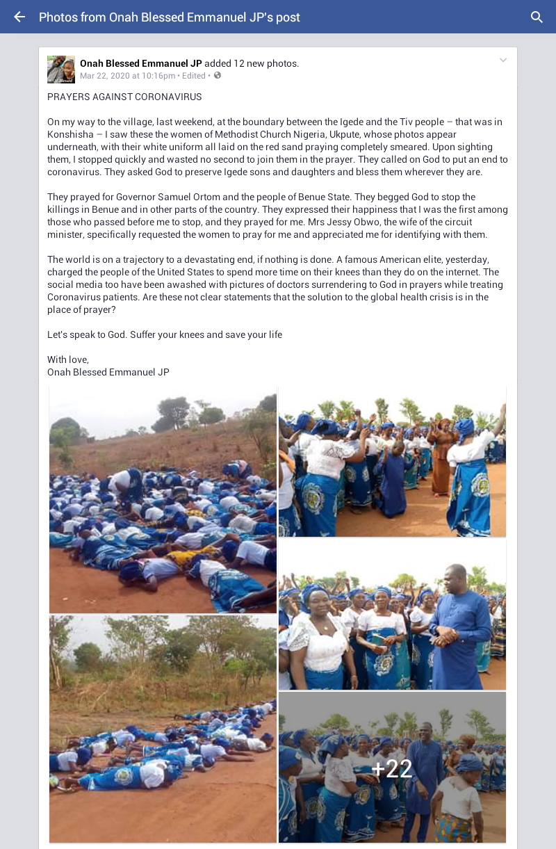 Group of church women spotted lying on the road in Benue, praying against Coronavirus (photos)