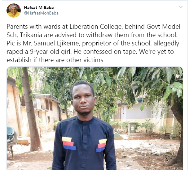 School proprietor accused of raping 9-year-old pupil in Kaduna