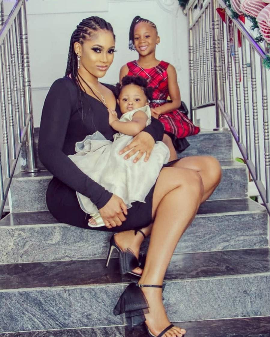 Ex-beauty queen, Sandra Okagbue, celebrates Mothers day in a special way with her daughters (photos)