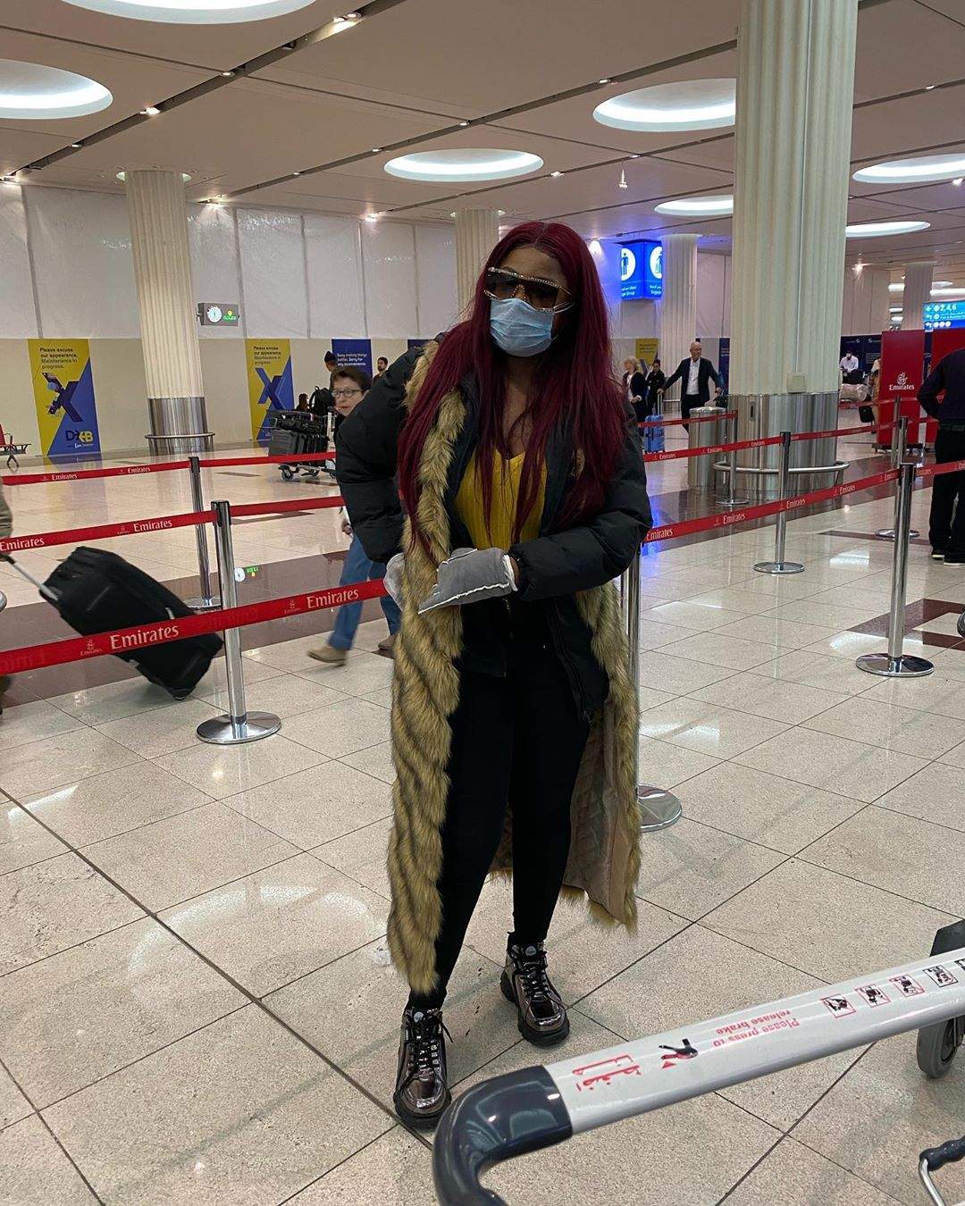 Tacha shares photos of herself as she flies first class to UK amidst coronavirus pandemic