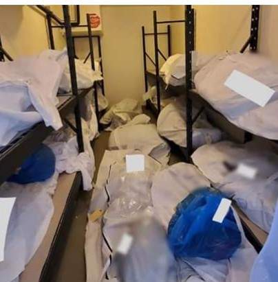 Coronavirus : Photos show bodies piled up and stored in vacant rooms at Detroit hospital