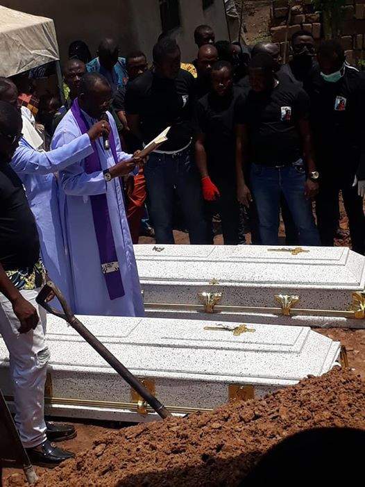 Video/Photos from the burial of couple killed in Abule Ado explosion