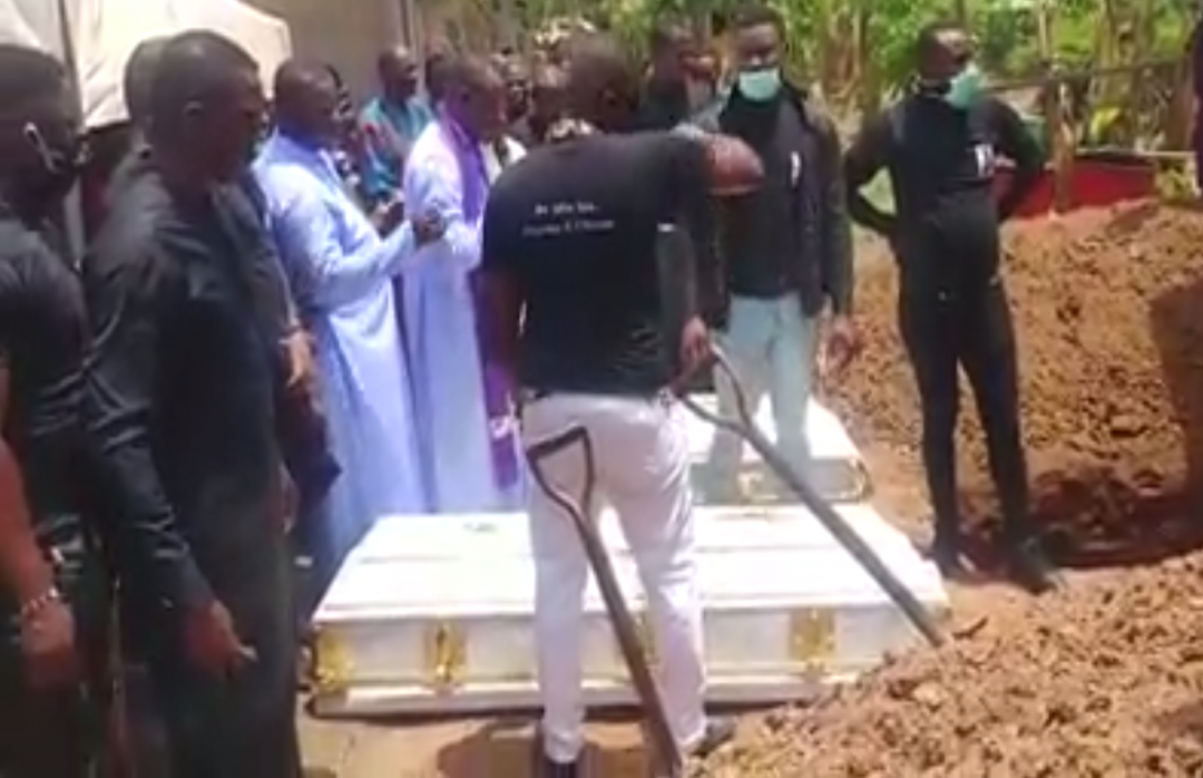 Video/Photos from the burial of couple killed in Abule Ado explosion