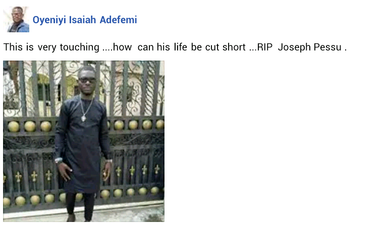 Photos of the young man shot dead by soldier enforcing lockdown order in Warri