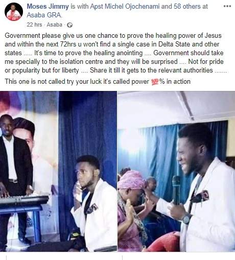 Pastor Moses aka 'Deadly Prophet' begs Gov. Okowa to allow him heal all coronavirus patients in Delta State