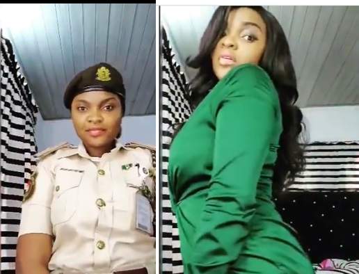 Female officers of the Nigeria Immigration Service queried for partaking in #Bopdaddychallenge (Video)