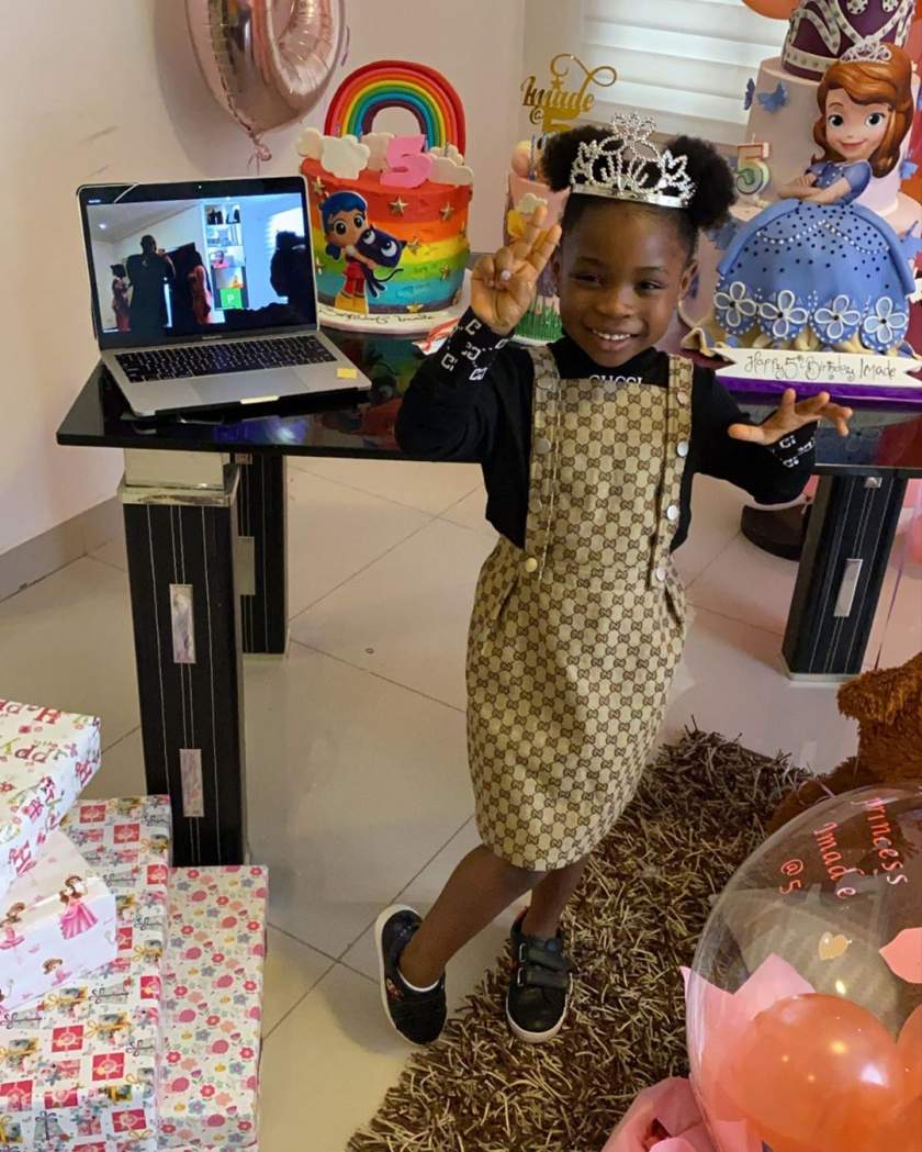 Davido and his daughter, Imade pose with their cars as she celebrates 5th birthday (Photos)