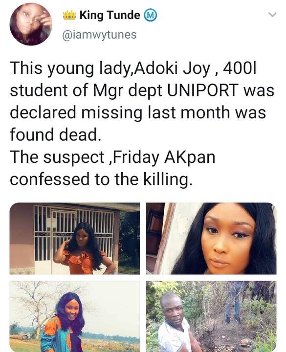 Photos of UNIPORT female student who was raped and killed by kidnappers