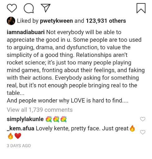 'Not everybody will be able to appreciate the good in you' - Nadia Buari says