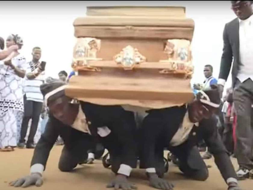 'Stay at home or dance with us' - Viral Ghanaian pallbearers say as they thank health workers (Video)