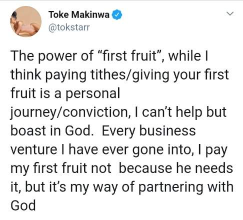 What I discovered about my business since I started paying tithe - Toke Makinwa