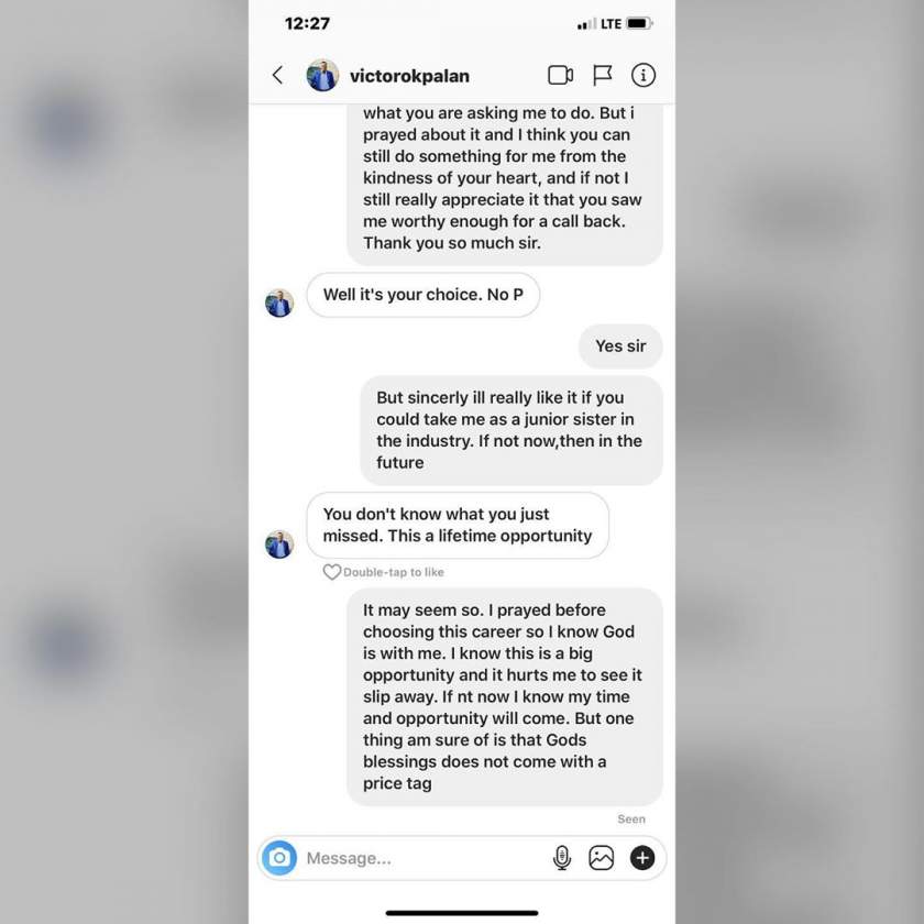 Two young upcoming actresses call out Nollywood movie producer, Victor Okpala for allegedly demanding sex for movie roles