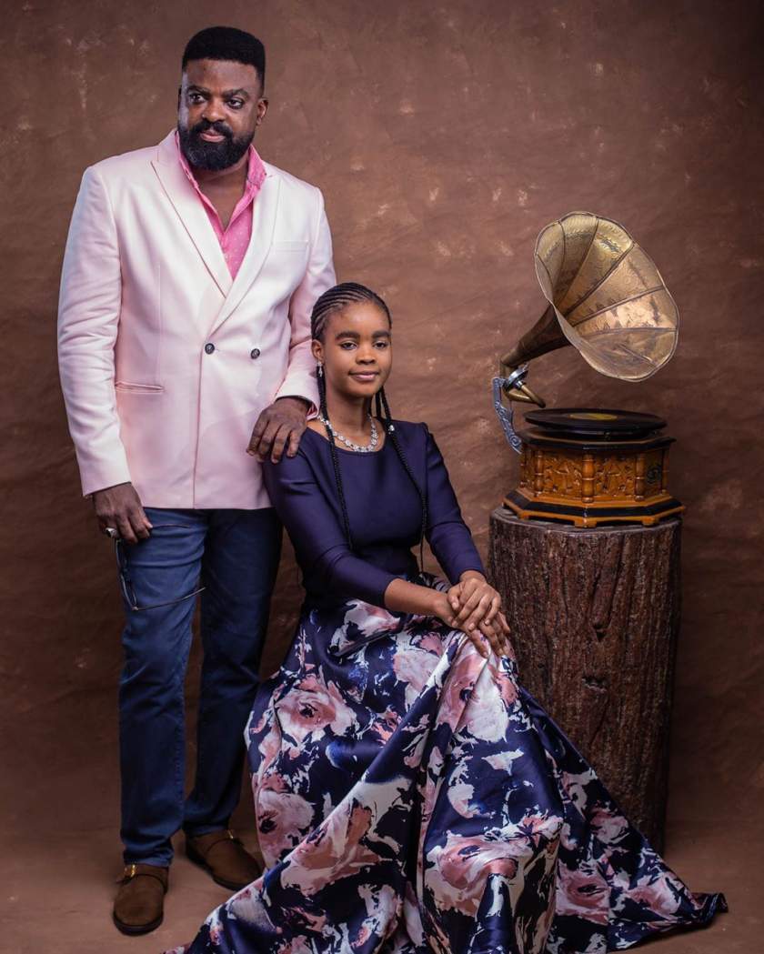 Actor and movie producer, Kunle Afolyan shares lovely photos of himself and his kids as he celebrates daughter, Eyiyemi's birthday
