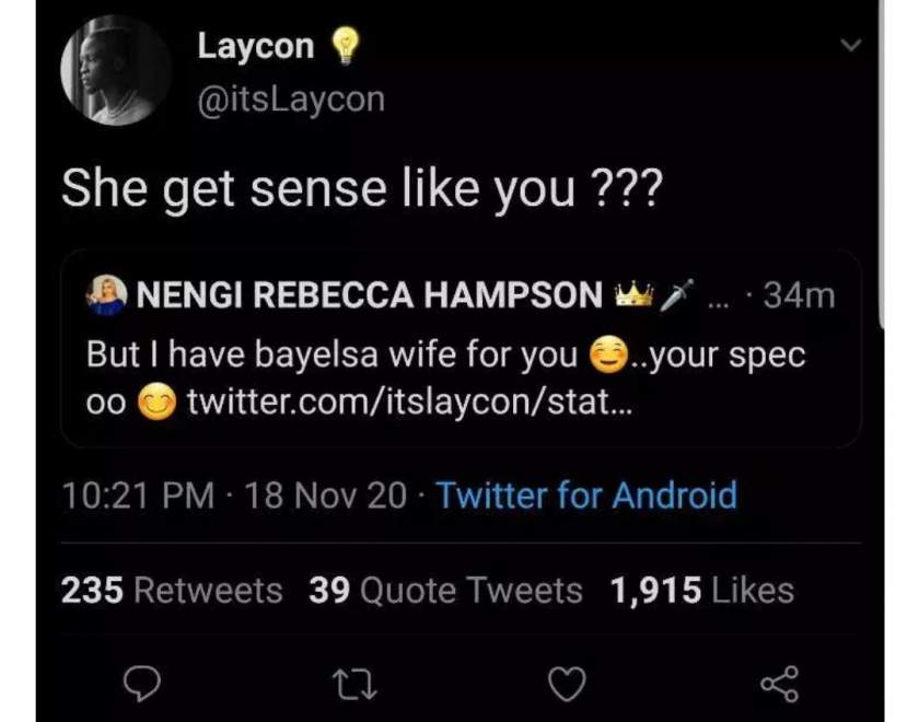 Laycon reacts as Nengi reveals the lady she wants him to marry