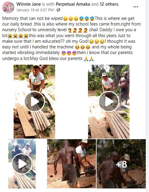 Nigerian Lady celebrates her Sawyer dad for sponsoring her education