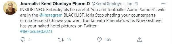 'Bobrisky Be Careful, You Are On Instagram Blacklist - Kemi Olunloyo Warns Bobrisky