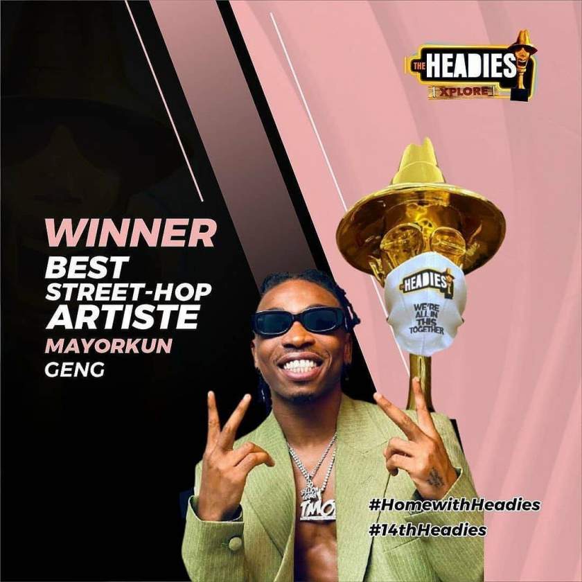 Mayorkun's parents celebrate son for winning 'Best Street-Hop Artist award' at the 14th Headies award show