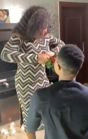 Nigerian lady sheds uncontrollable tears as her man finally engages her (Video)