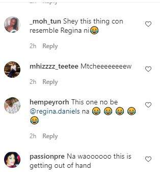Reactions as staunch fan tattoos Regina Daniels photo on her body