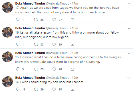 'I Wish I Could Bring My Son Back But I Cannot.' - Tinubu Breaks Silence Over The Demise Of His Son