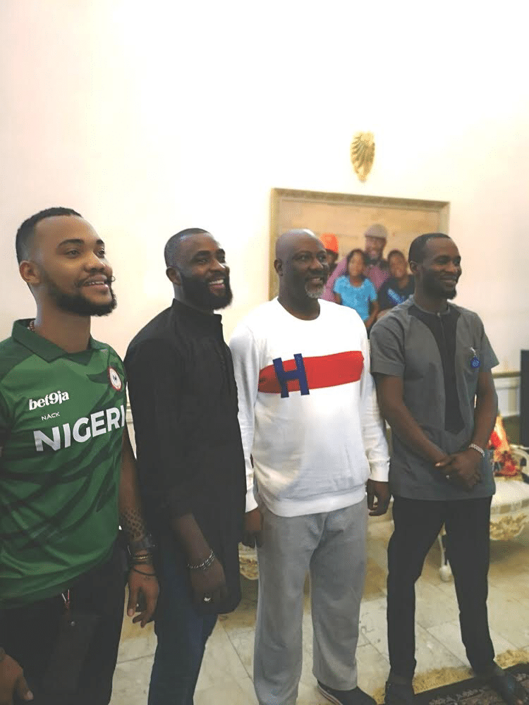 BBNaija: Gedoni, Jackye, Joe, other evicted housemates visit Dino Melaye (Photos)