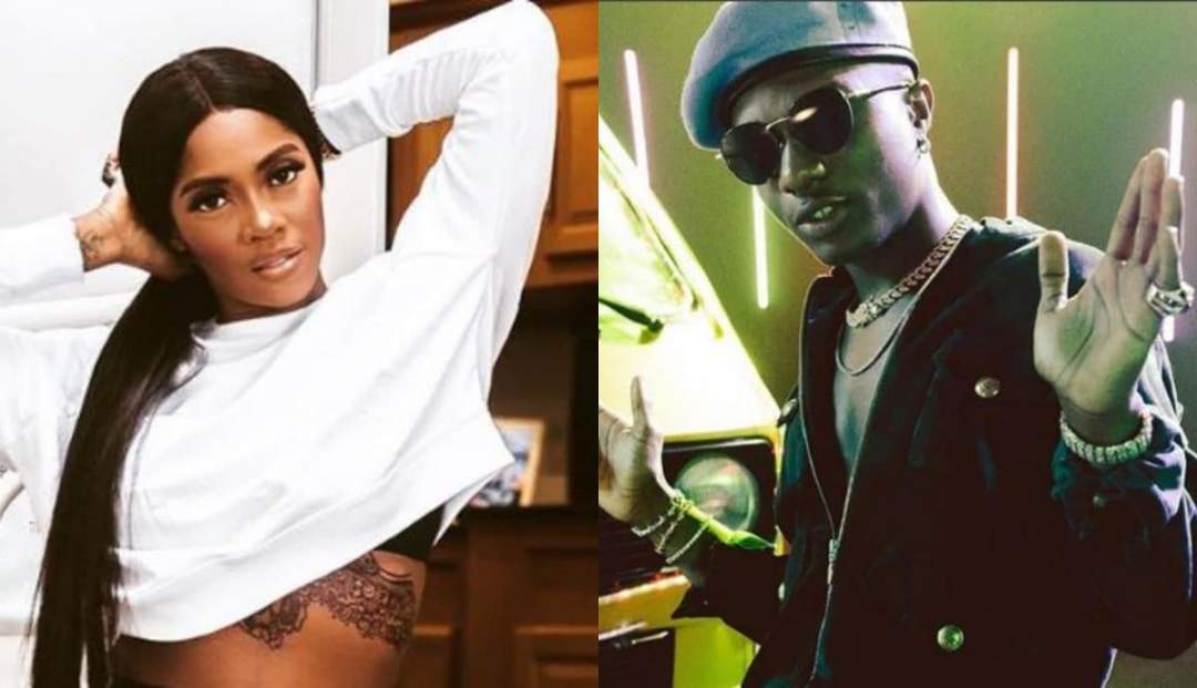 Nigerians react as Wizkid kisses Tiwa Savage (Video)