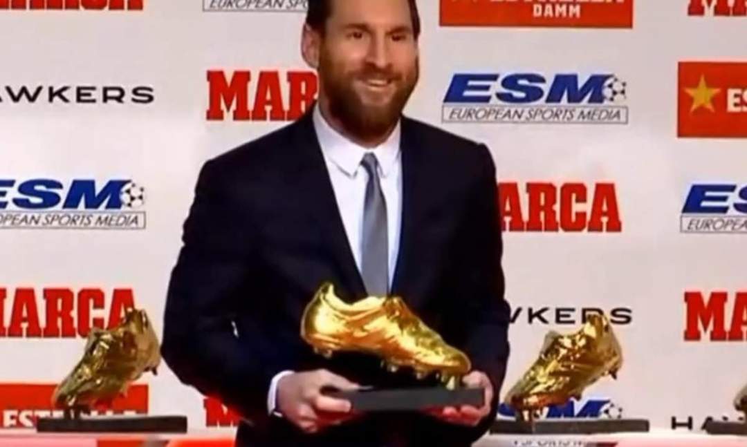 Luis Suárez reacts as Messi wins sixth Golden Boot (Photo)