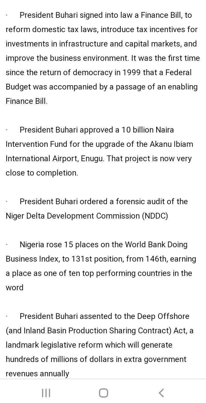 Buhari lists CAMA, 774,000 jobs, NYSC allowance, others as second-term achievements (Full list)