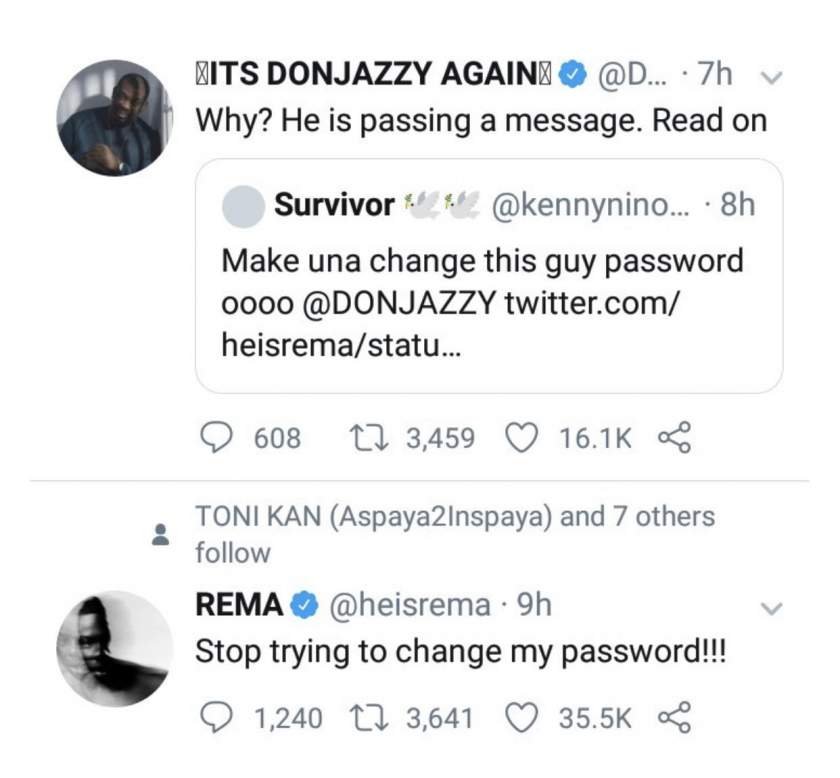 Don Jazzy reacts to Rema's outburst on Twitter