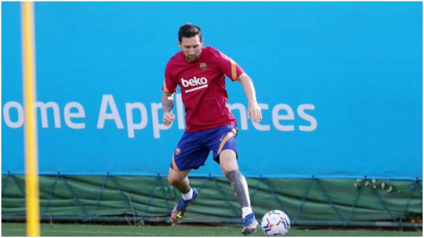 Messi finally returns to Barcelona training