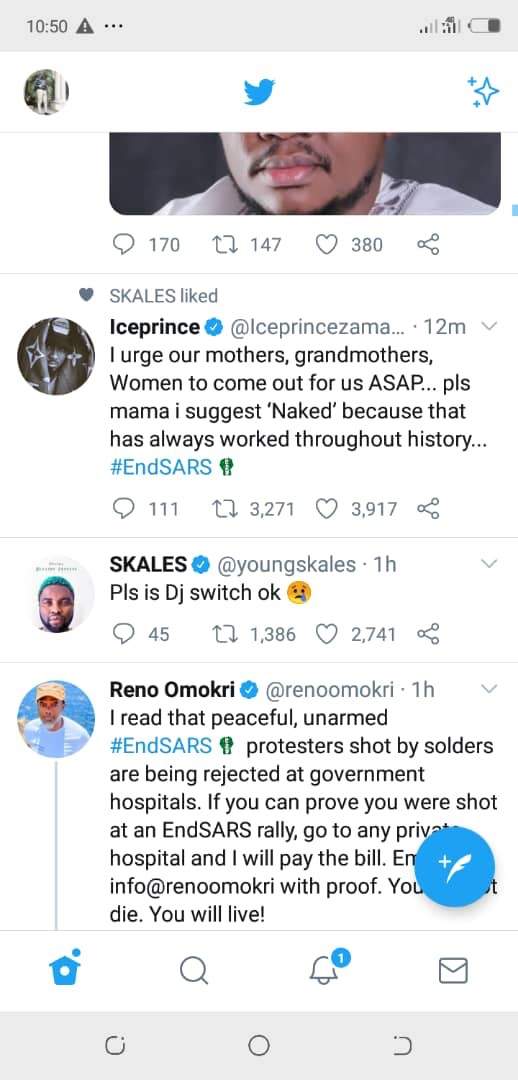 End SARS: Come out naked, protest killing of youth - Ice prince tells Nigerian women
