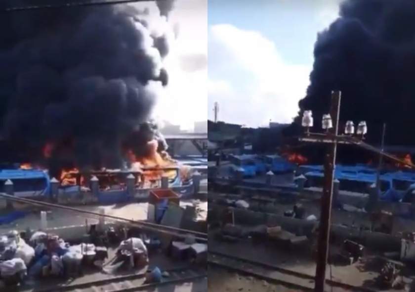 BREAKING: BRT buses set on fire in Lagos (Video)