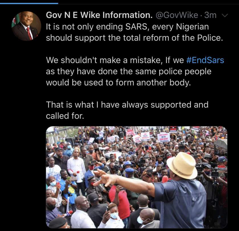 End SARS: Wike opens up on banning SARS protest in PH, states position