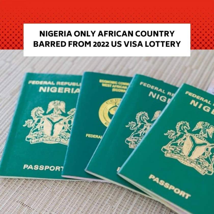 Nigeria only African country barred from 2022 US Visa Lottery
