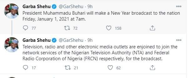 New Year message: Presidency announces time Buhari will address Nigerians