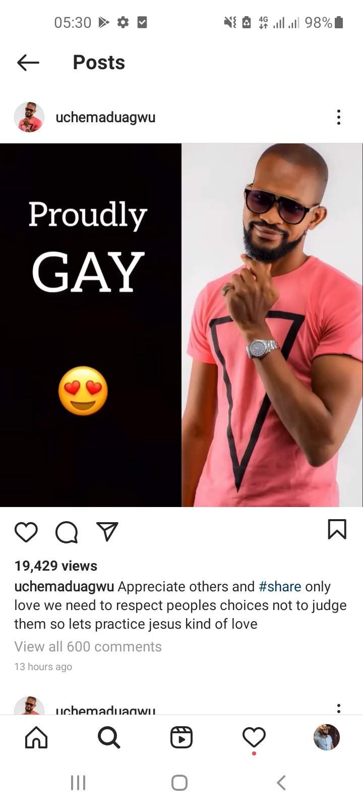 'I'm proudly gay' - Nollywood actor, Uche Maduagwu declares