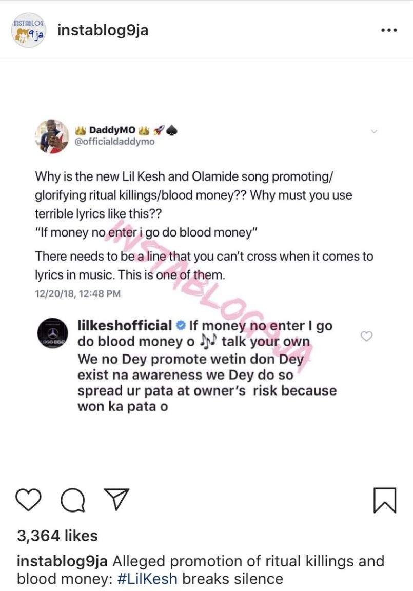 Lil Kesh Reacts To Money Ritual Accusation In 'Logo Benz'