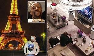 Mayweather flaunts his lavish apartment in Paris in his tour of Europe (photo)