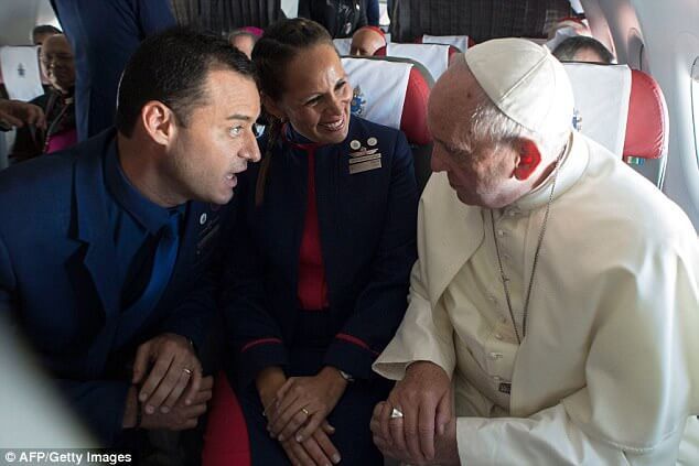 This Couple Were On The Same Flight As Pope Francis So They Asked Him To Marry Them!